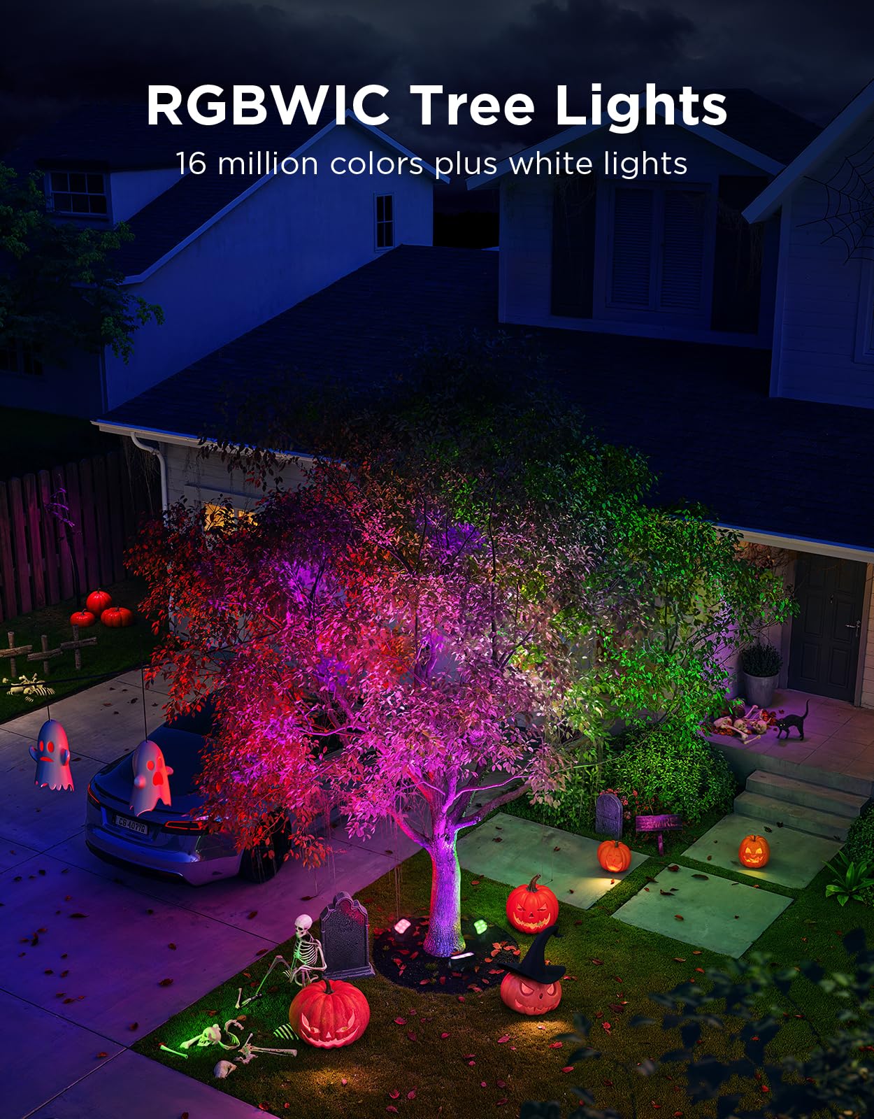 Govee Outdoor Tree Lights 3-Pack, RGBWIC LED Landscape Lighting, Outdoor Lights