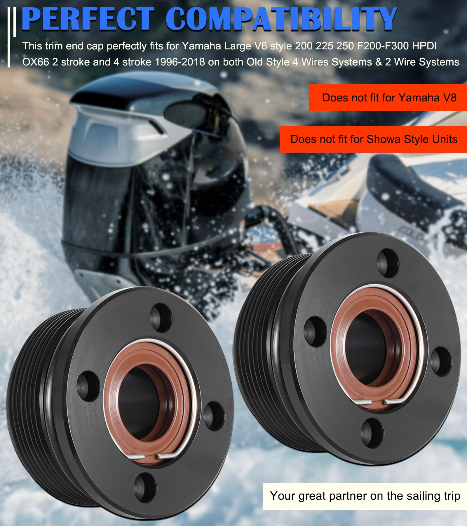 OPEN BOX Trim Cap Cylinder with Seals 61A-43821-00-00 FSM040, Fits for Yamaha