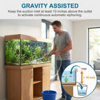 Delyle Aquarium Siphon Gravel Cleaner, 3-in-1 Fish Tank Vacuum with Sand Washer,