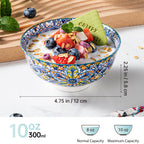 6 Pack HENXFEN LEAD Small Dessert Bowls – 10 oz Boho Ceramic Bowls for Ice