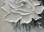 Moshinart 20x27 Hand Painted Oil Painting Black White Abstract Wall Art
