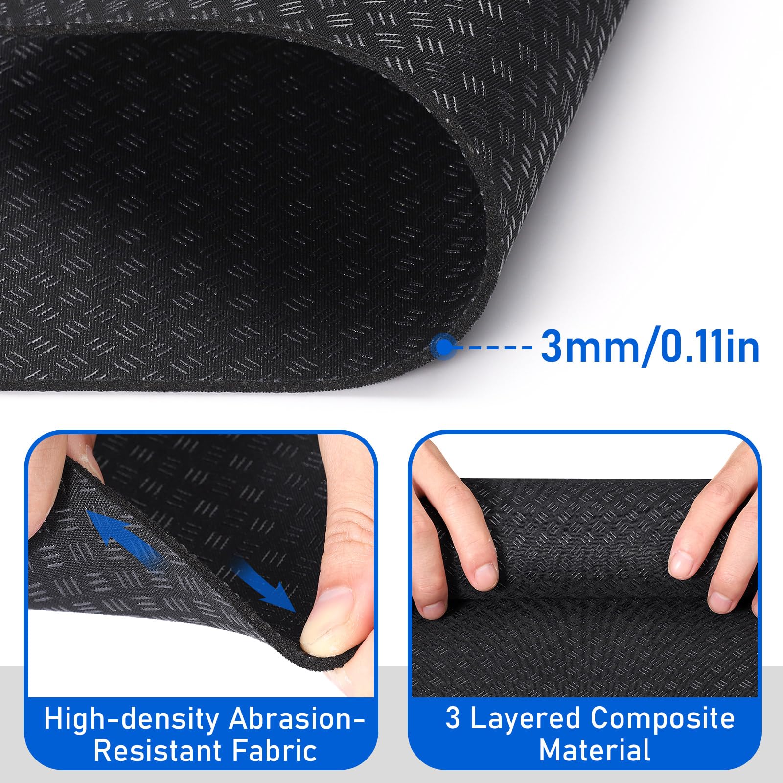 TOBWOLF Double-Sided Non-Slip Under Desk Elliptical Mat
