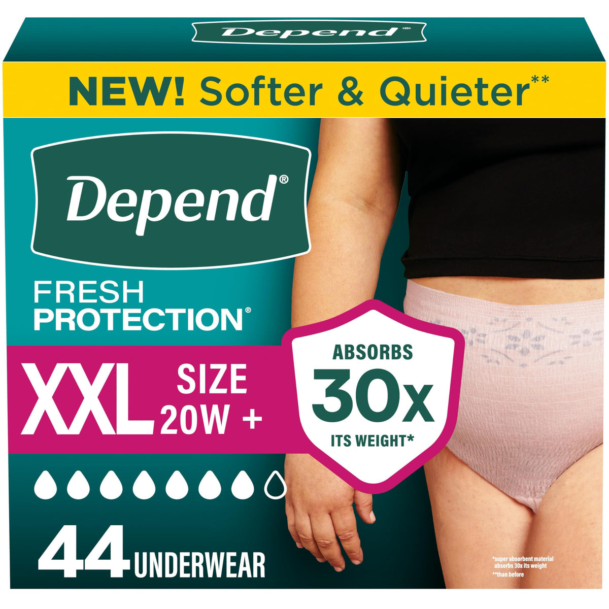 44 Count Depend Fresh Protection Adult Diapers, Incontinence & Postpartum