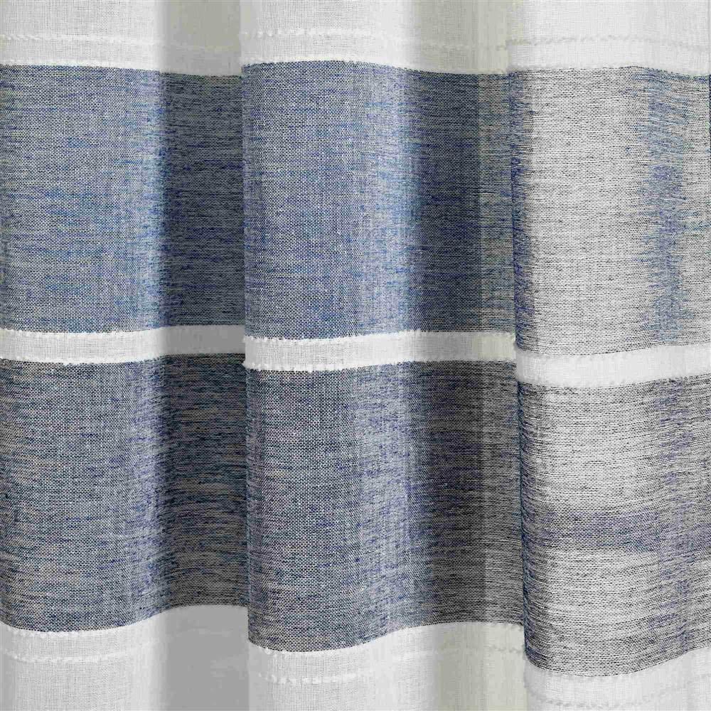 Lush Decor Navy Textured Striped Sheer Curtain Panels 84x38 Pair