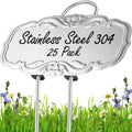 Updated Metal Plant Labels for Garden, 25 Pack Stainless Steel DIY Plant Markers