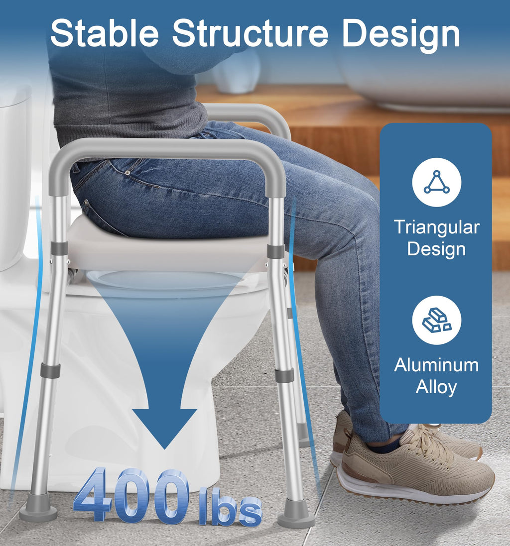 Soundfuse Toilet Seat Riser for Seniors, FSA HSA Eligible Raised Toilet Seat