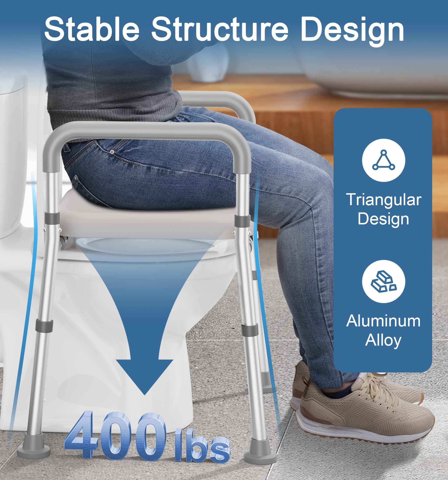 Soundfuse Toilet Seat Riser for Seniors, FSA HSA Eligible Raised Toilet Seat