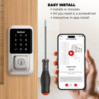 Kwikset Halo Wi-Fi Smart Lock Keyless Entry Deadbolt Touchscreen Satin Nickel