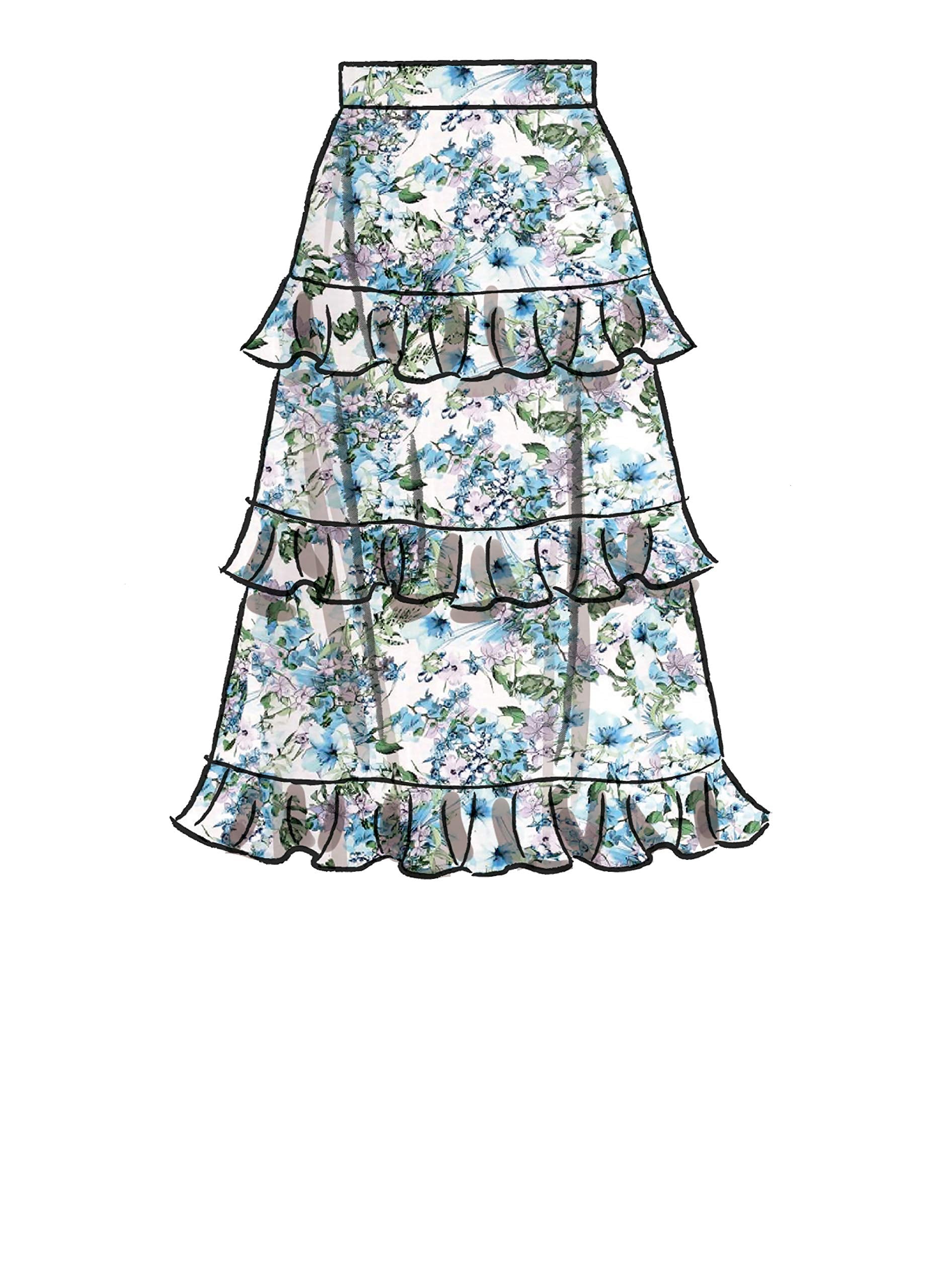 McCall Pattern Women's Flounce Skirt, Sizes 14-22 Sewing Pattern