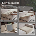 Stretch Sofa Couch Cover Washable Anti Slip Furniture Protector Light Brown