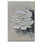 Moshinart 20x27 Hand Painted Oil Painting Black White Abstract Wall Art