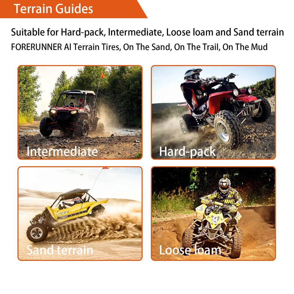 FORERUNNER 25x10-12 ATV Tires, MARS-B 6PR All Terrain 25x10x12 ATV UTV Trail