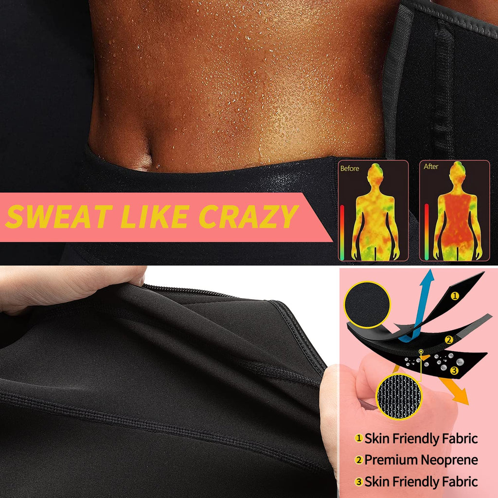 KIWI RATA Neoprene Sauna Waist Trainer Corset Sweat Belt with 2 Straps for Women