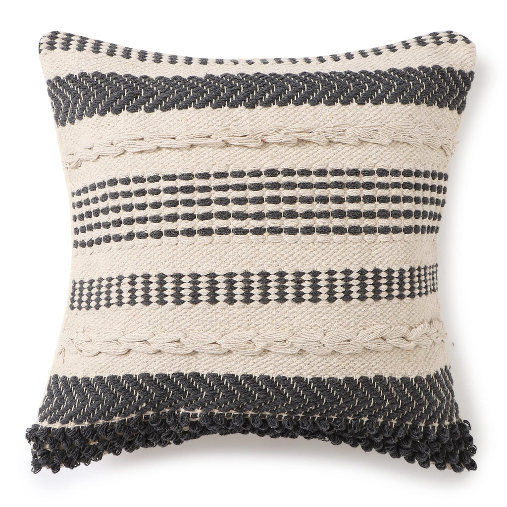 REDEARTH Boho Throw Pillow Covers Set of 2 Woven Tufted Farmhouse 18x18