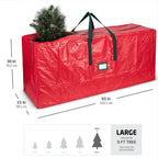 ZOBER 9FT Christmas Tree Storage Bag Waterproof Durable Handles Red