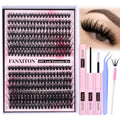 FANXITON DIY Individual Eyelash Extension Kit, Thick Volume Lash Clusters