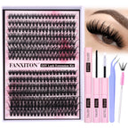 FANXITON DIY Individual Eyelash Extension Kit, Thick Volume Lash Clusters