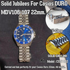 CSJU002 Solid jubilee Stainless Steel Watch Band for Casio Duro MDV106 / MDV107