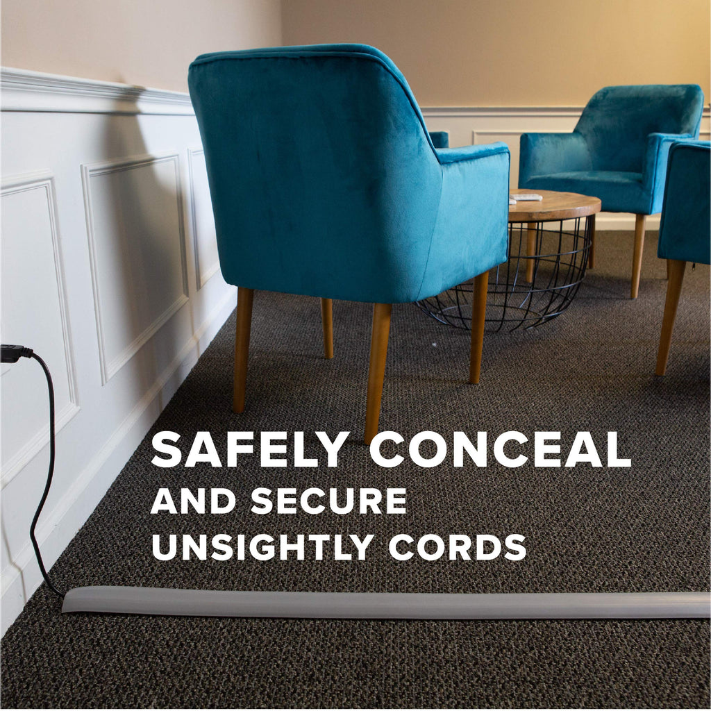 6.5FT Gray Cable Protector Cord Cover PVC Wire Concealer Floor Ramp
