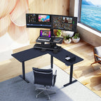 AVLT Electric Standing Desk Converter Triple 32" Monitor Sit Stand Riser