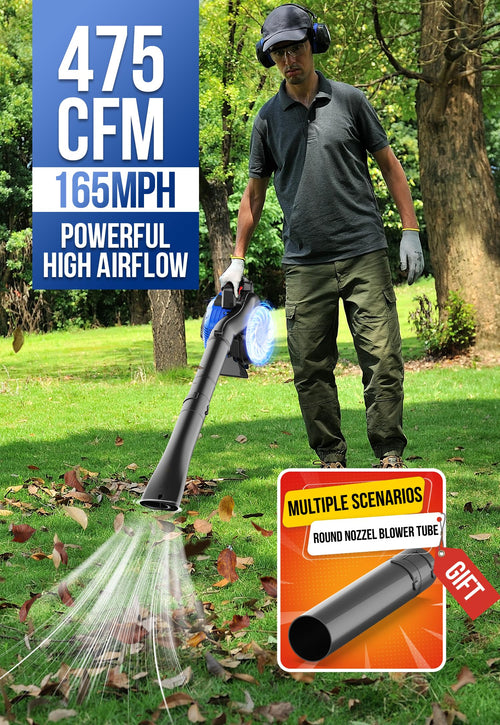 WILD BADGER POWER Leaf Blower 26cc Gas 475CFM 165MPH 10.1lbs