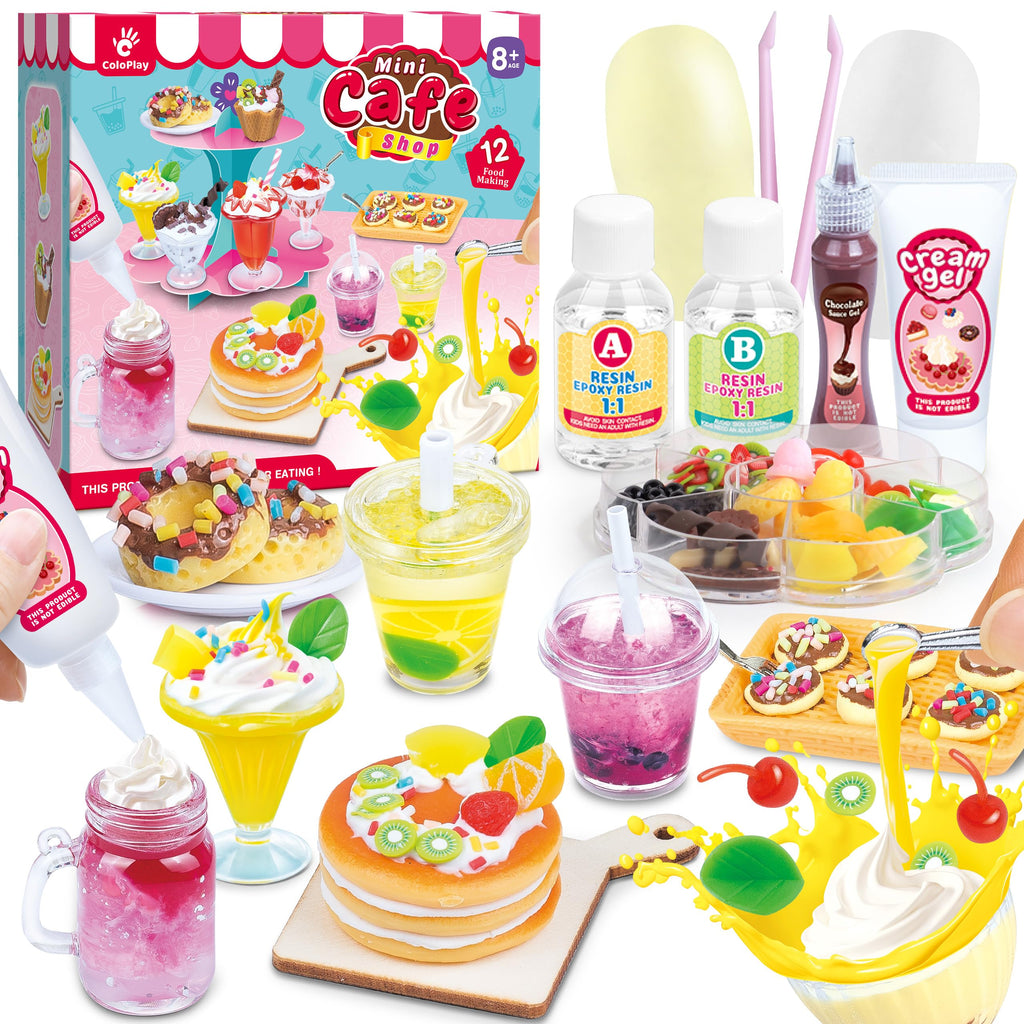 12 Making Miniature Food Toys Set, DIY, Resin Play, NOT Edible, Kitchen Mini