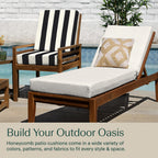 Honeycomb Outdoor Chaise Lounge Cushion for Patio Furniture, Water & Fade