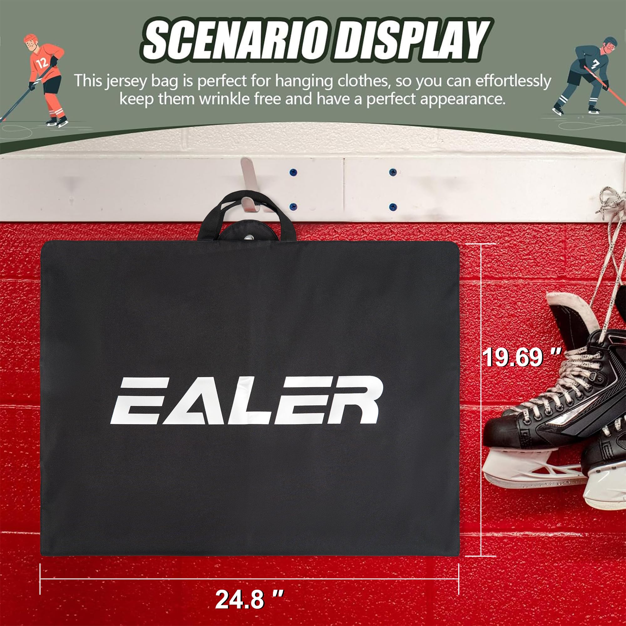 Ealer HAG301 Hockey Individual Garment Bag, Heavy Duty Hanging Travel Bag -