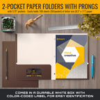 Better Office Products Brown Paper 2 Pocket Folders with Prongs, Matte Texture,