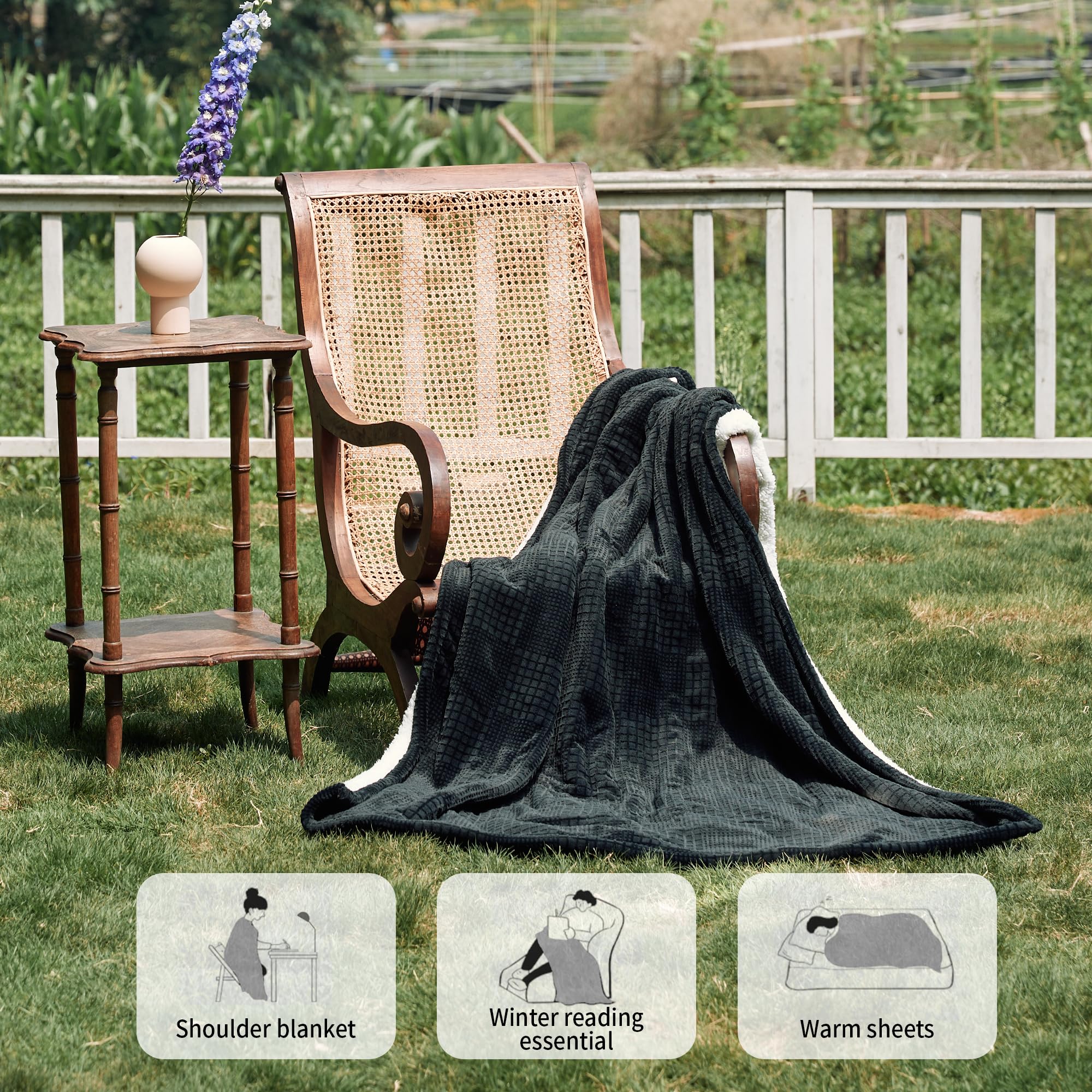 Texciting Heated Blanket Electric Blanket Throw 50''X60''-Heating Blanket with 9