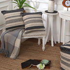 REDEARTH Boho Throw Pillow Covers Set of 2 Woven Tufted Farmhouse 18x18
