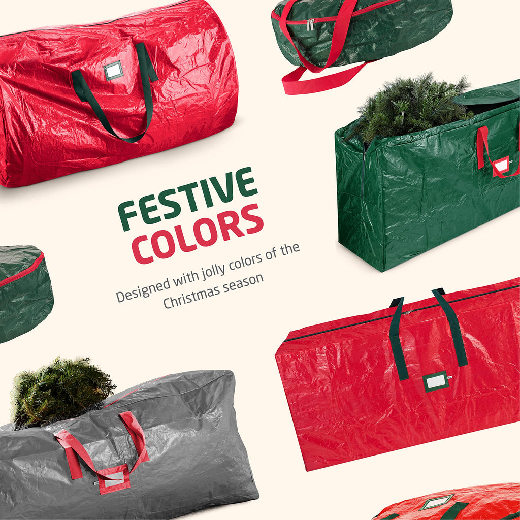 ZOBER 9FT Christmas Tree Storage Bag Waterproof Durable Handles Red