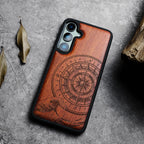 Carveit Wood Case for Galaxy S23 FE - Natural Wood & Black Soft TPU - Shockproof