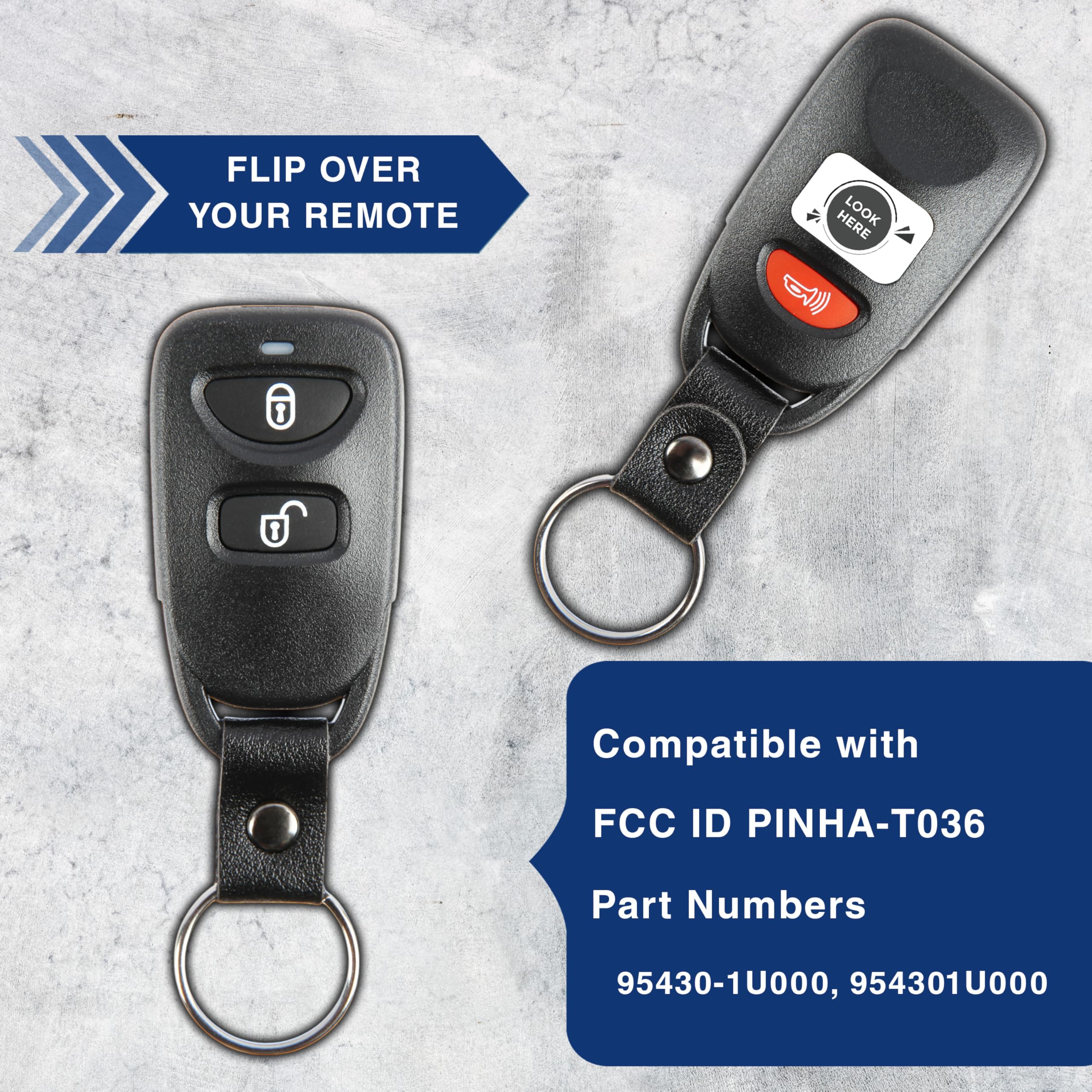 2 Pack KeylessOption Key Fob Replacement for 2006 2007 2008 2009 2010 2011 2012
