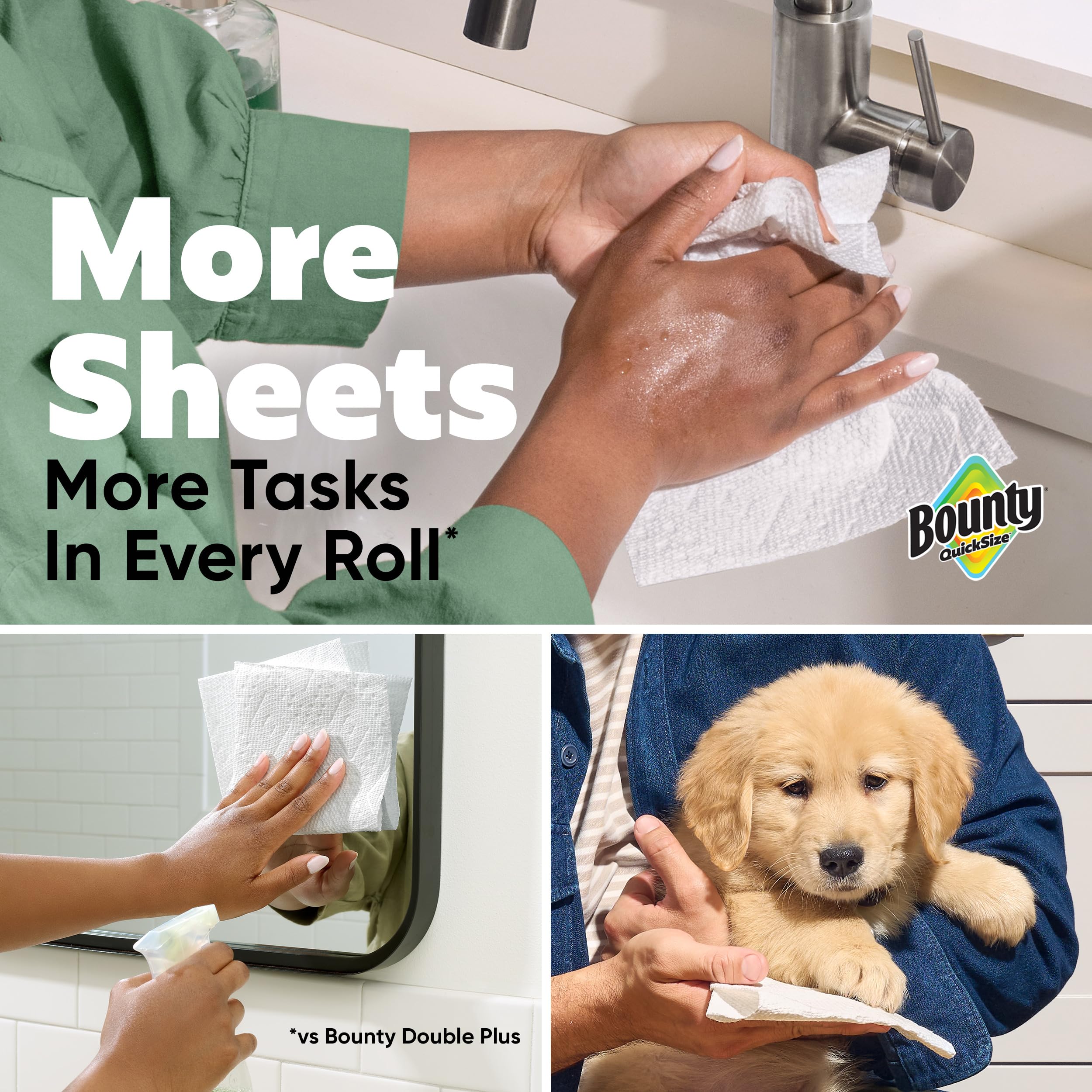 8 Family Rolls = 20 Regular Rolls Bounty Quick Size Paper Towels White