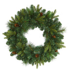 Nearly Natural 24in. Mixed Pine Artificial Christmas Wreath with 35 Clear LED