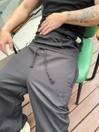 Mens Y2K Wide Leg Sweatpants Baggy Hip Hop Drawstring Vintage Trousers