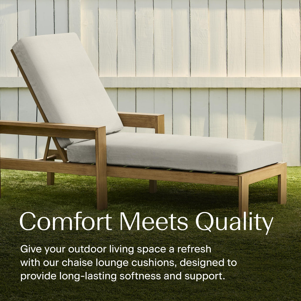 Honeycomb Outdoor Chaise Lounge Cushion for Patio Furniture, Water & Fade