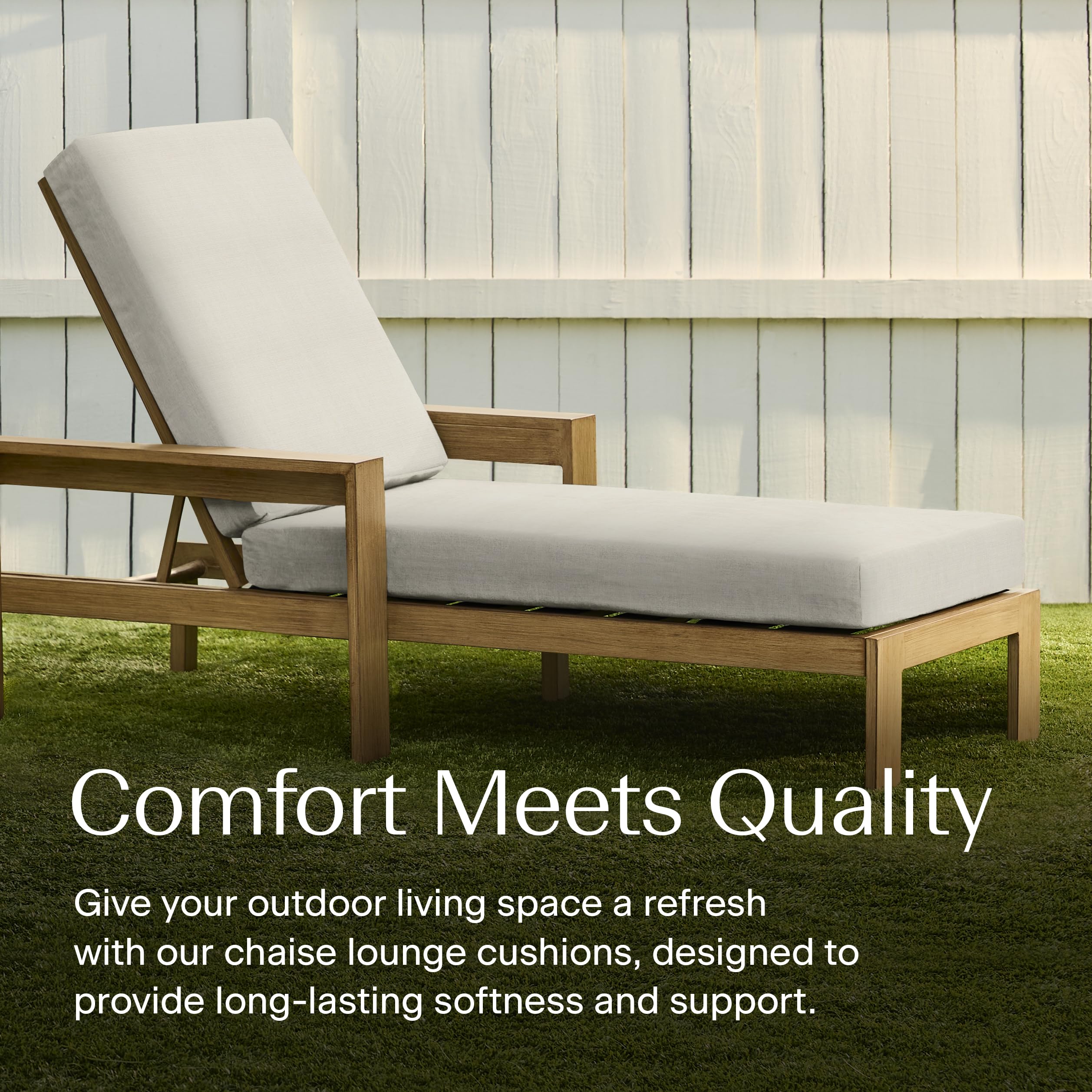 Honeycomb Outdoor Chaise Lounge Cushion for Patio Furniture, Water & Fade