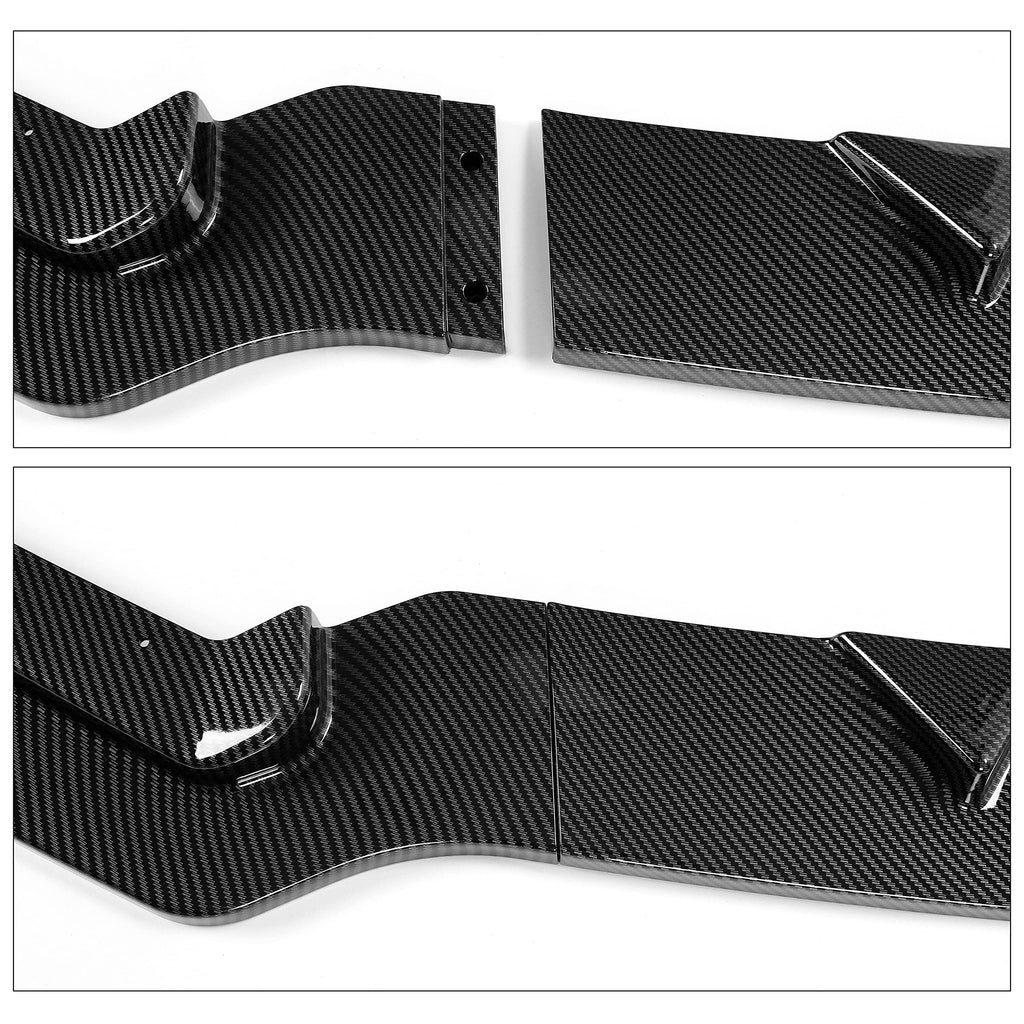 ECOTRIC Front Bumper Lip Spoiler Compatible with 2014-2017 Infiniti Q50 Sport 3Pcs Lower Splitter Air Dam Diffuser Air Chin Body Kit Carbon Fiber Color Printing