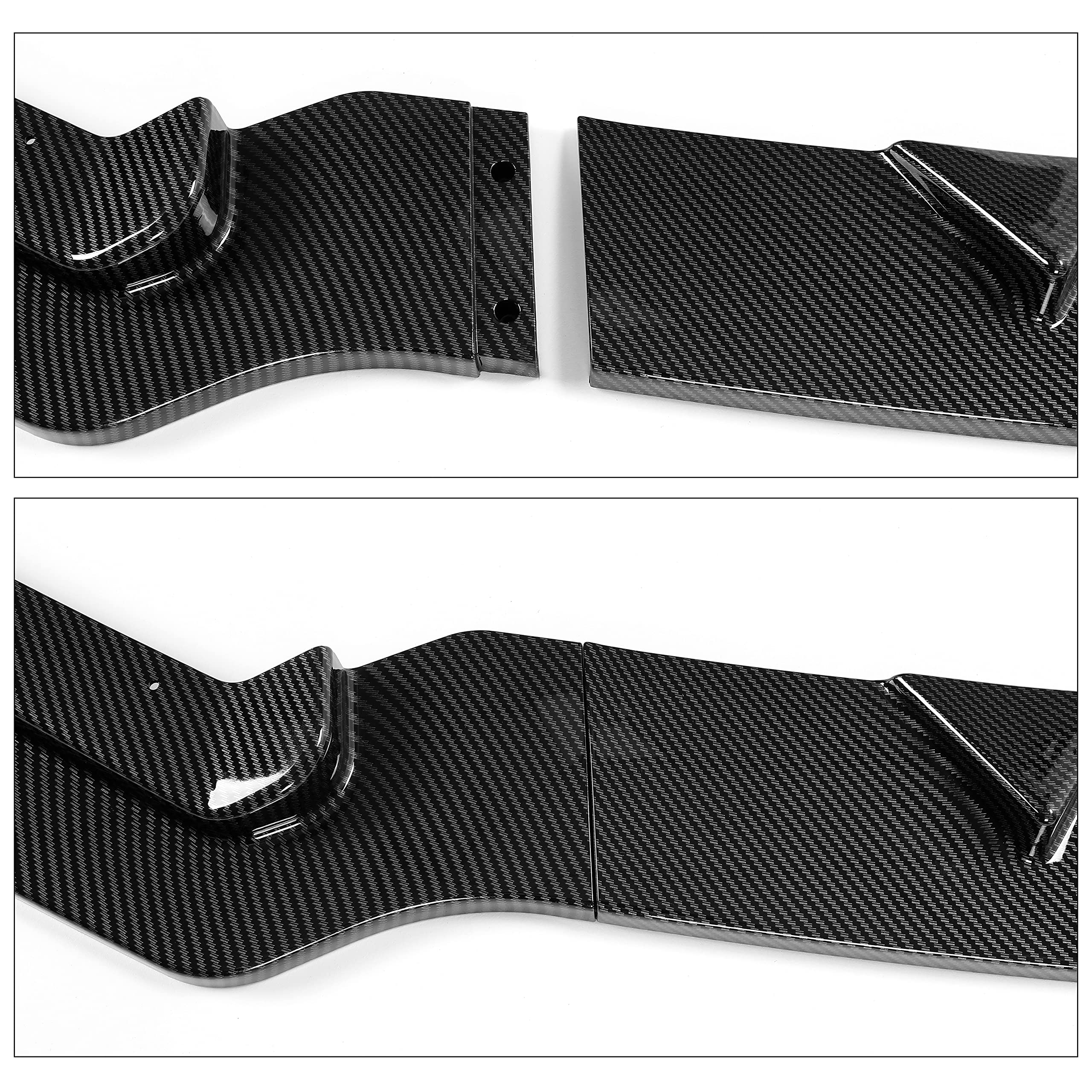 ECOTRIC Front Bumper Lip Spoiler Compatible with 2014-2017 Infiniti Q50 Sport 3Pcs Lower Splitter Air Dam Diffuser Air Chin Body Kit Carbon Fiber Color Printing