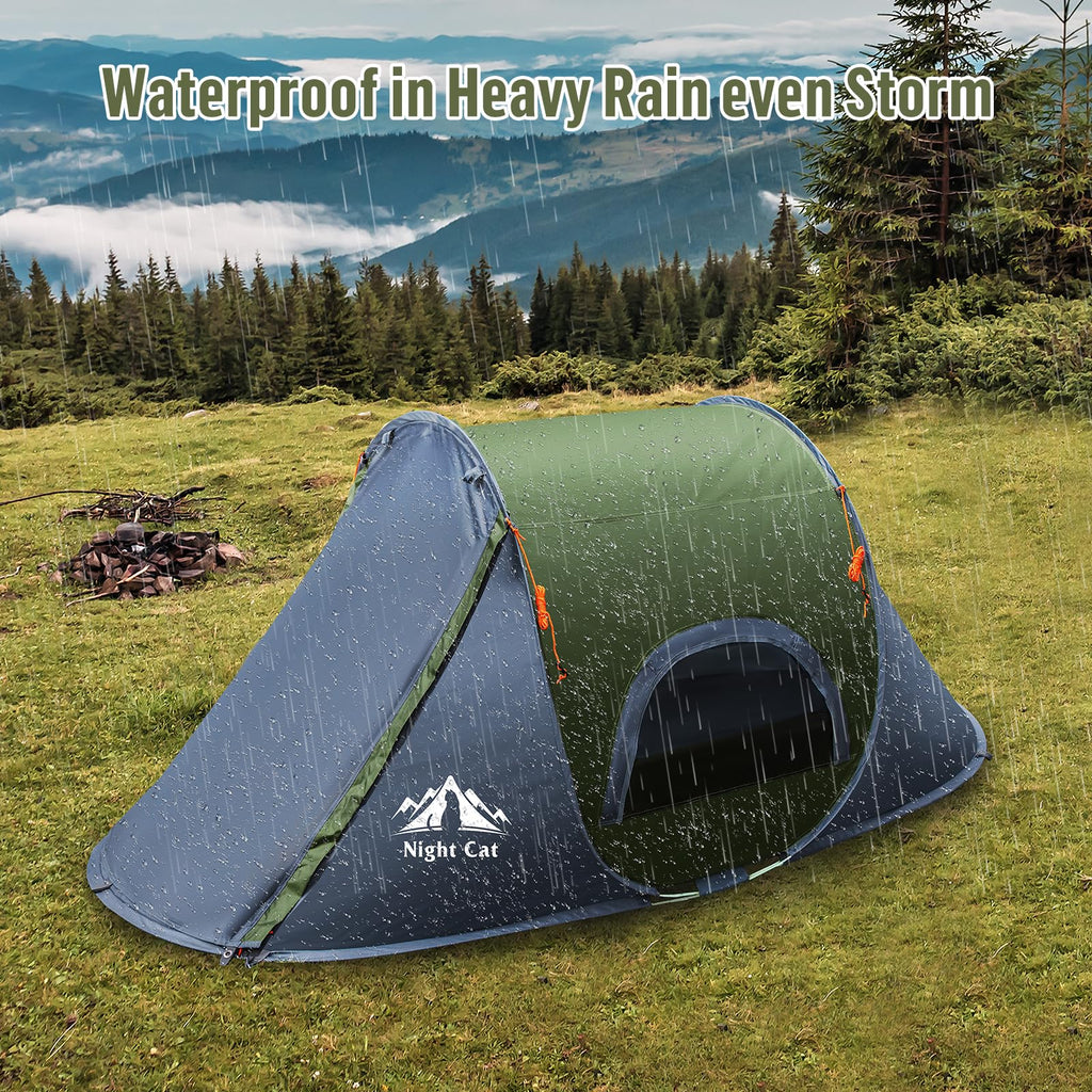 Night Cat Pop-up Camping Tent: 1 Person Tent Waterproof Instant Easy Setup