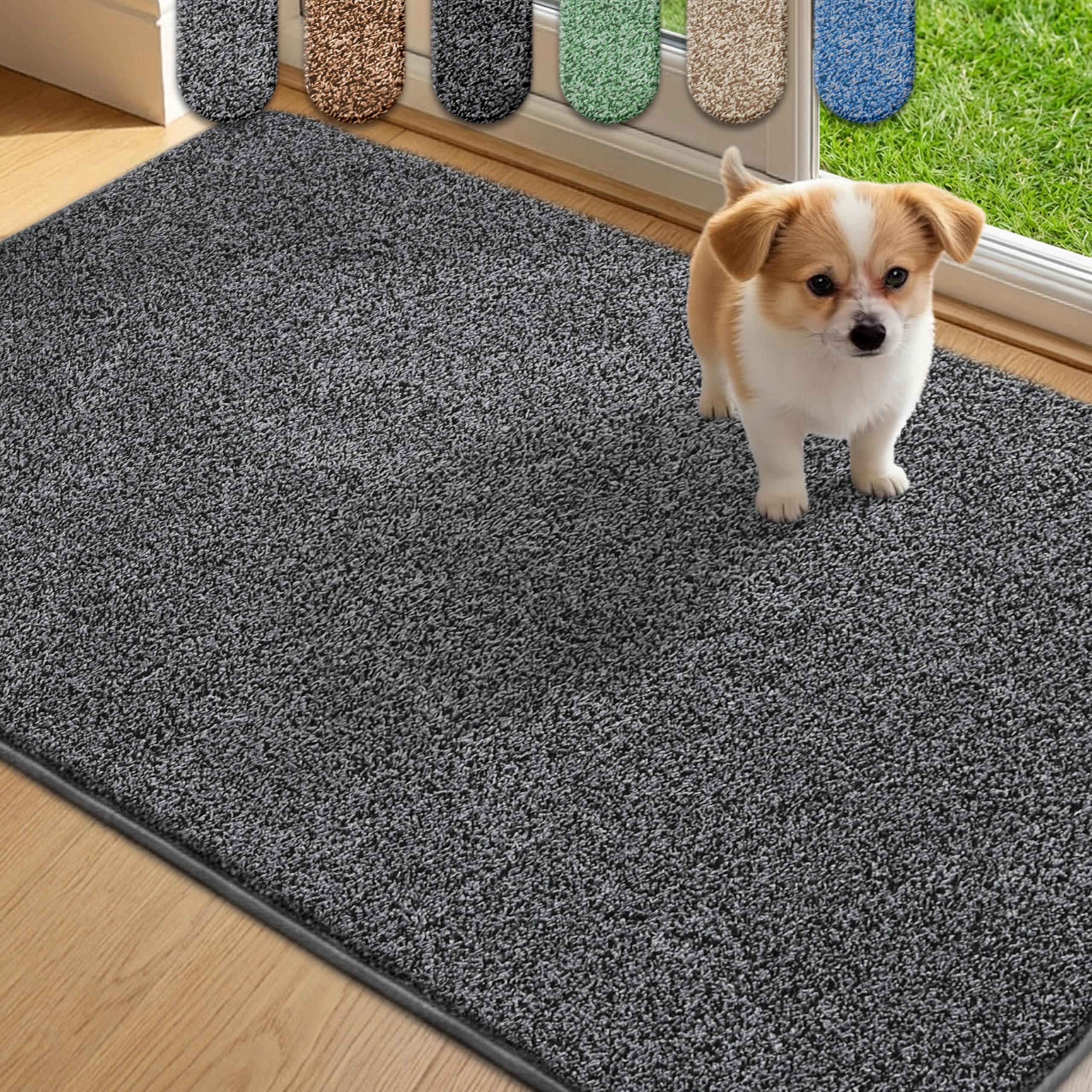 Mibao Front Door Mat Entrance, Non-Slip Absorbent Waterproof Welcome Doormat