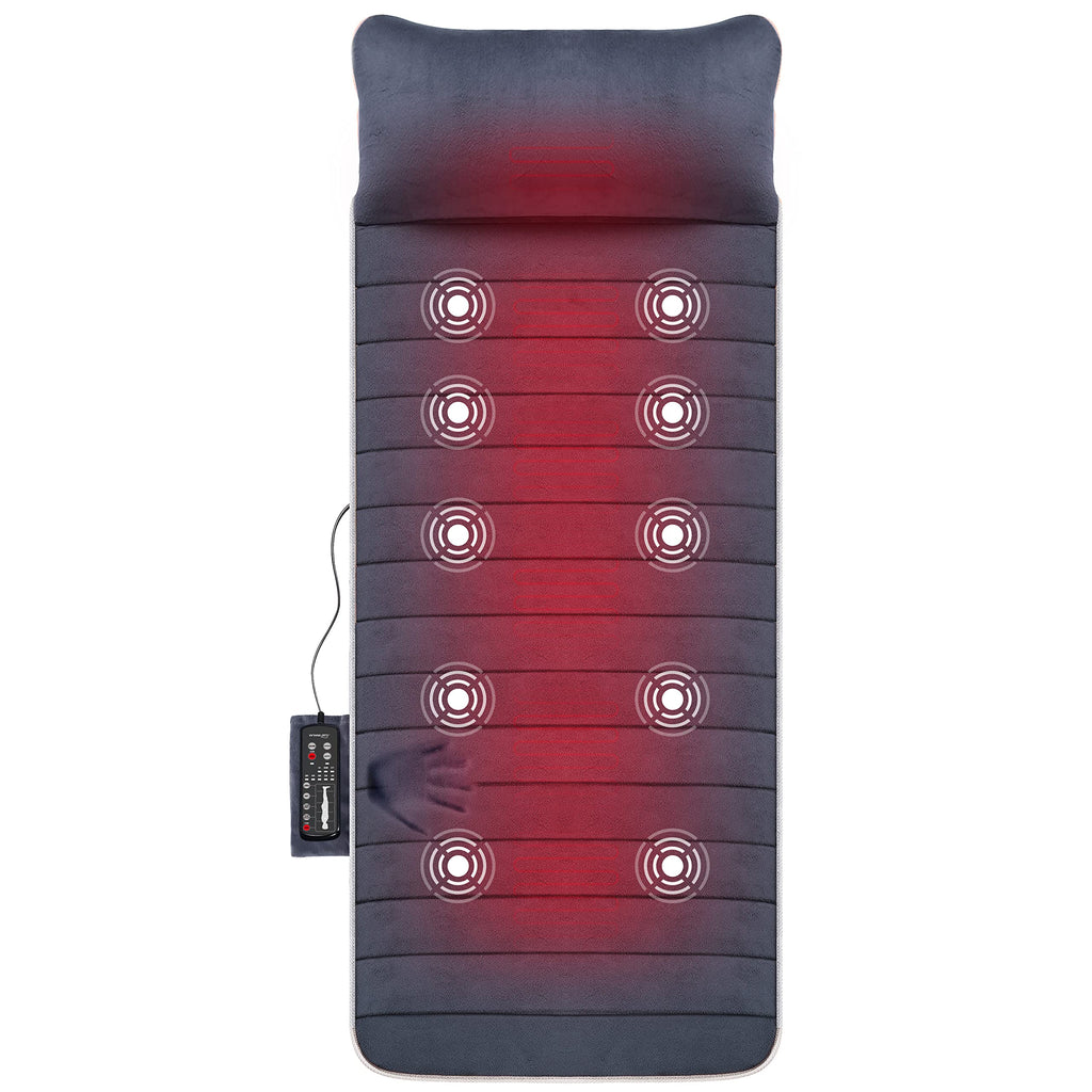 Snailax Memory Foam Massage Mat with Heat, 10 Vibrating Motors Full Body