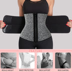 KIWI RATA Neoprene Sauna Waist Trainer Corset Sweat Belt with 2 Straps for Women