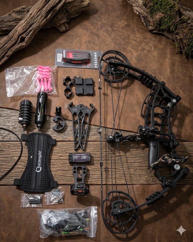 Compound Bow, 40-65lb Adjustable Draw Weight, Short-Axis Design
