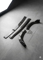 Universal 4-Piece Front Bumper Lip Splitter Spoiler Body Kit (Gloss Carbon