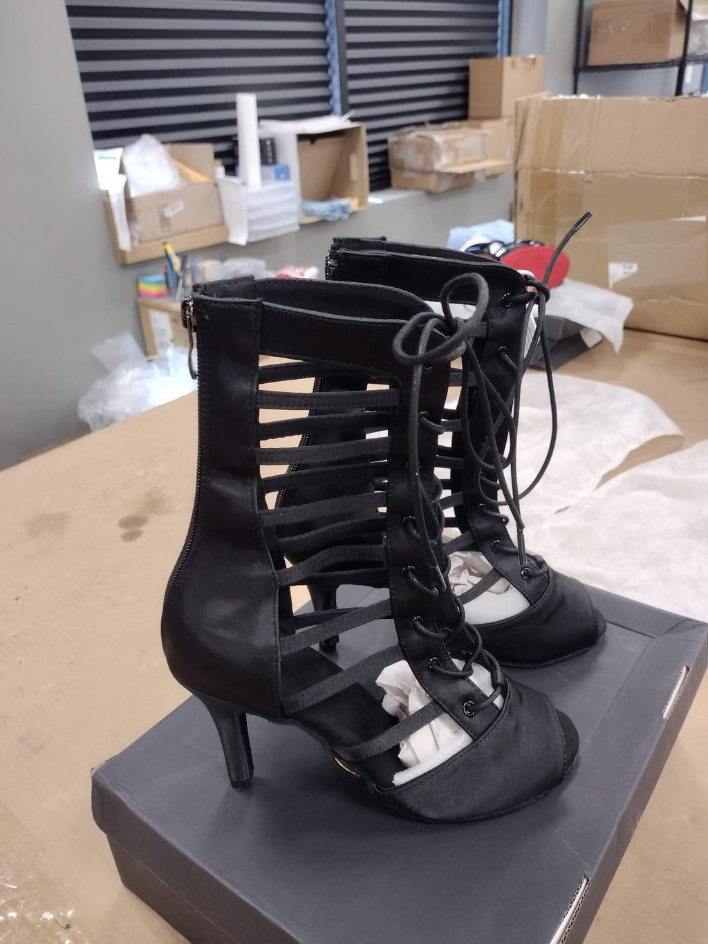 Dance and Sway K300 Latin Dance Boots Peep Toe Stiletto Heels Women US 6.5