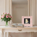 Desklens Pink Picture Frame 4X4- Decorative Photo Frames Tabletop Wall Decor for