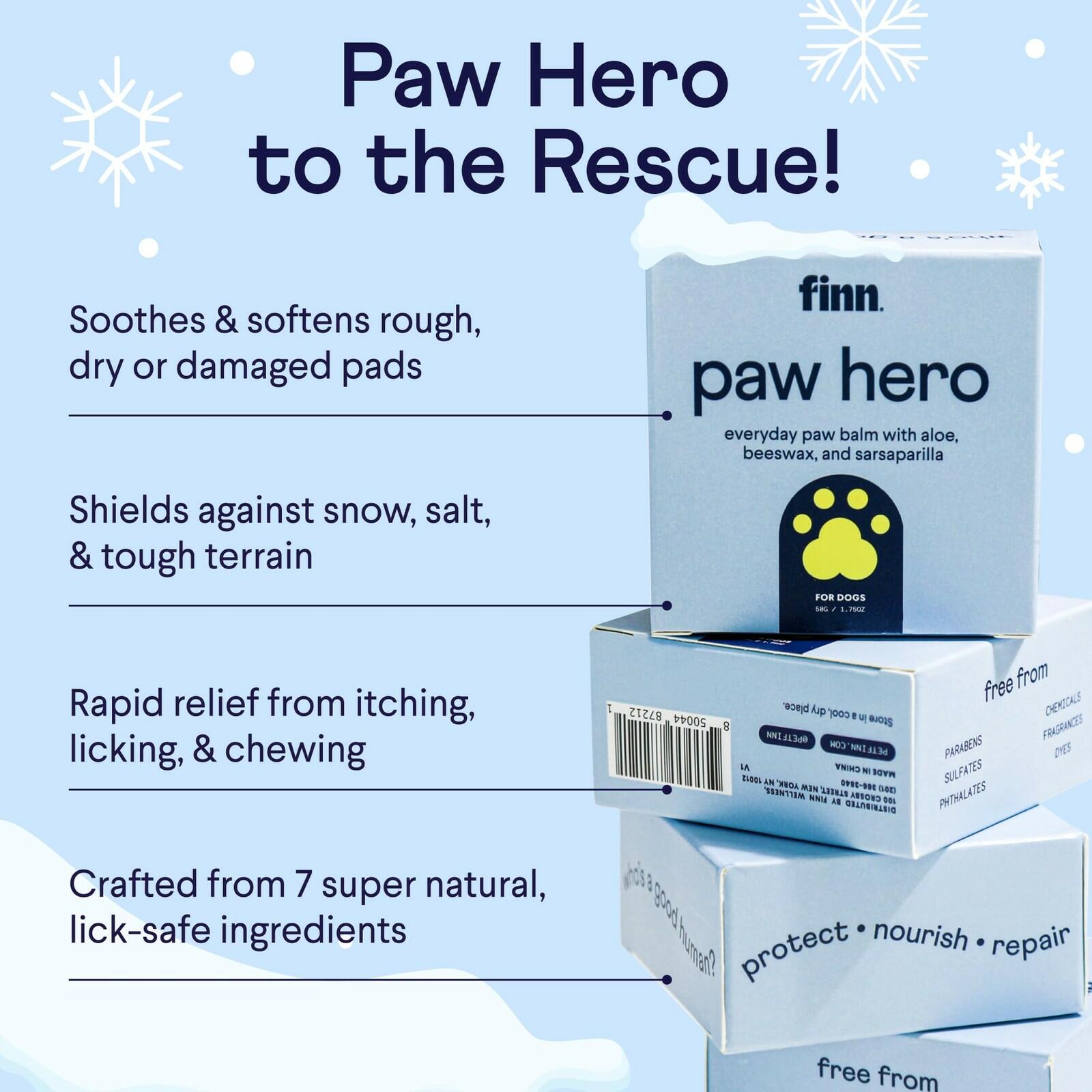 OPEN BOX - Finn Paw Hero Natural Dog Paw Balm | Winter Paw Protection from Snow,